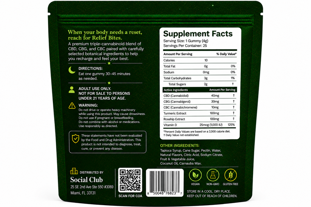 Social Club Relief Bites - 6 Pack Case